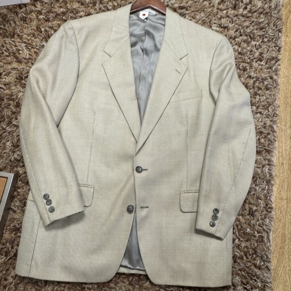 Bill Robin Son,Men’s,Dress Jacket,Beige,Sz L,Buttons,Pockets,Made in France.! - Picture 4 of 12